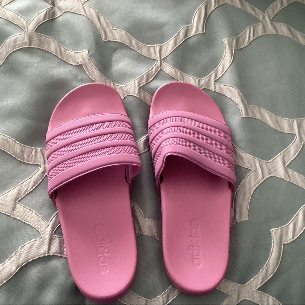 Adidas Pink Slide Sandals with Molded Design